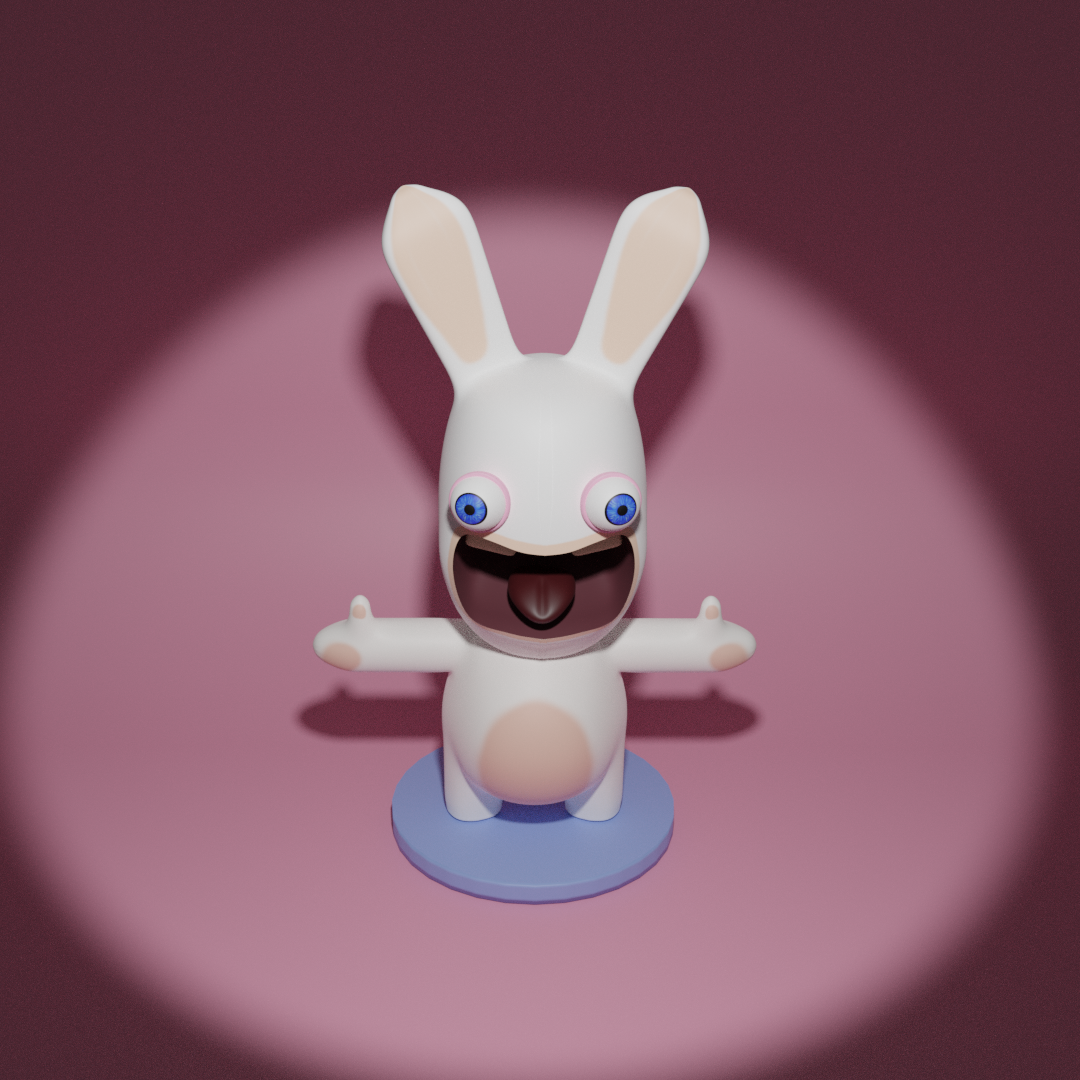 modélisation d'un lapin crétin sur Blender