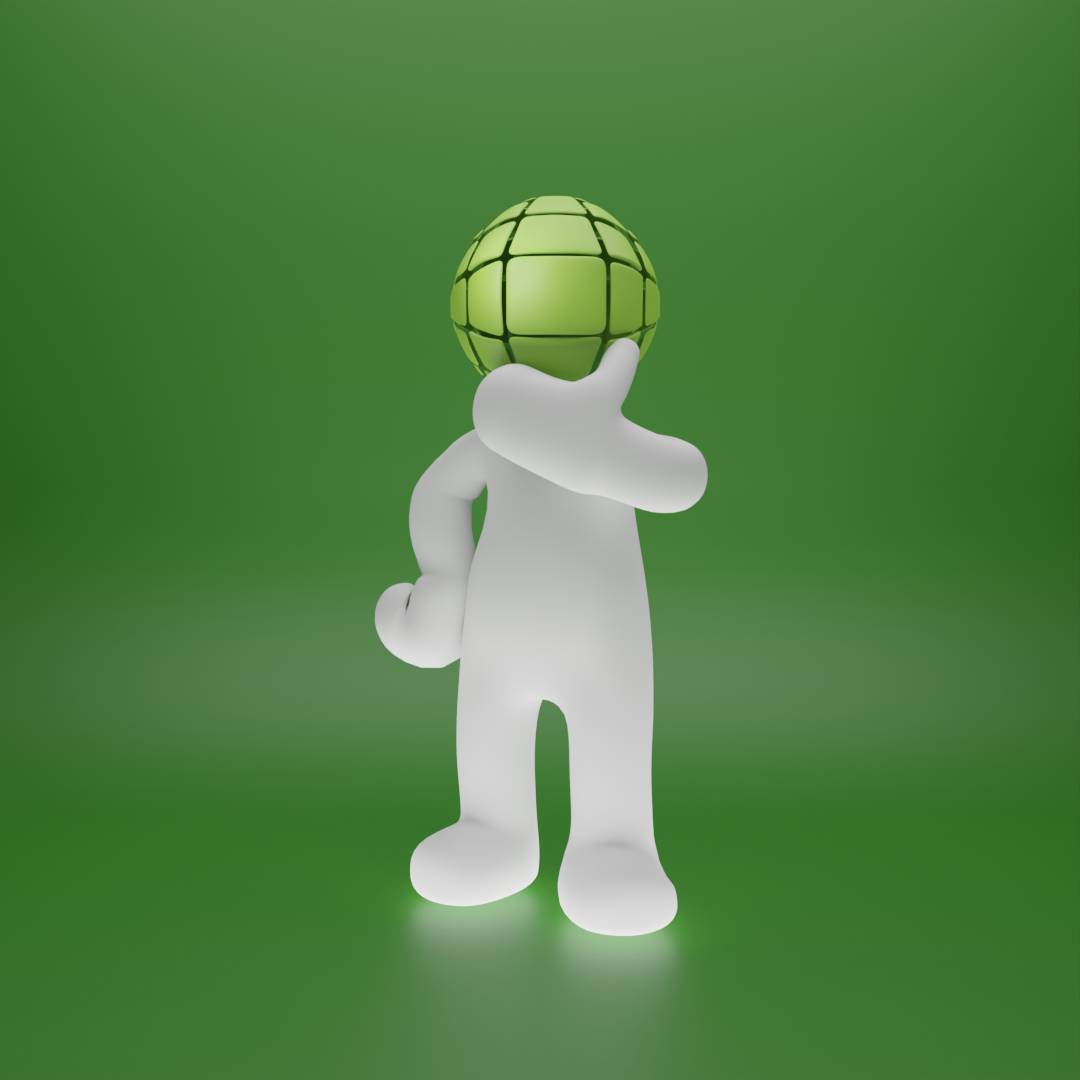 modélisation du logo de l'entreprise Geoclic, pose 3